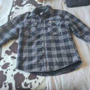 Black/grey Matix Plaid Button-Up Shirt - Small